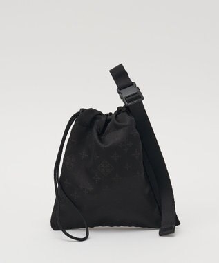 russet ナイロンジャガード巾着ポーチ S(Z-229) Trv-Black