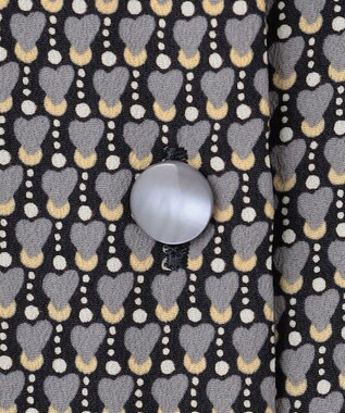 自由区 S 【洗える】ジオメトリックハートプリント ワンピース グレー系