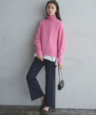 組曲 ウールカシミヤミックス ロールネック ニット 【WEB限定】ローズピンク系9