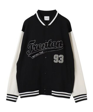 WEGO 【ユニセックス着用ITEM/MLサイズ展開】サガラワッペンスウェットスタジャン ブラック