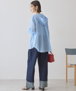 AMERICAN HOLIC ナイロンフーディーシャツ Sax