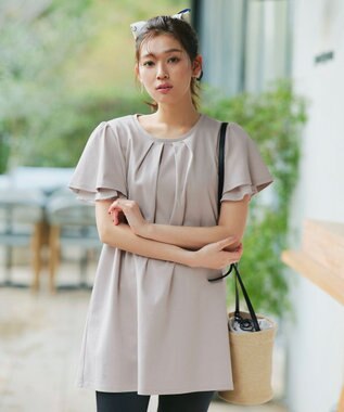 Tiaclasse シリンダーかごショルダーバッグ ベージュ