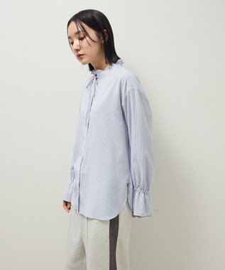 Green Parks フリルカラーインナーシャツ Stripe