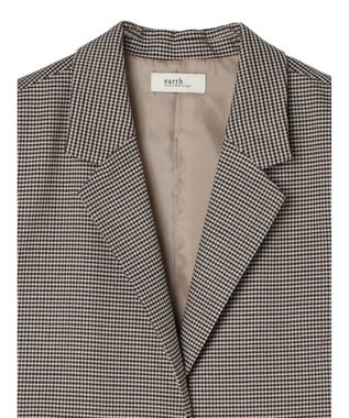 earth music&ecology テーラードジレ Check Brown