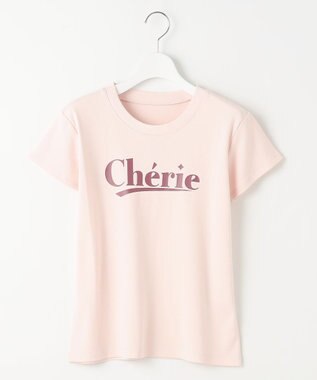 Feroux レタードプリントコンパクト Tシャツ ピンク系