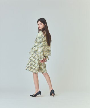 GRACE CONTINENTAL チュールヤーンツイードパンツ イエロー