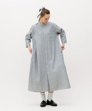 LENO LIGHT HICKORY ONE PIECE / ヒッコリーシャツワンピース WHITE STRIPE