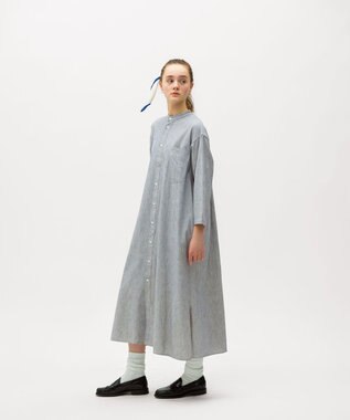 LENO LIGHT HICKORY ONE PIECE / ヒッコリーシャツワンピース WHITE STRIPE