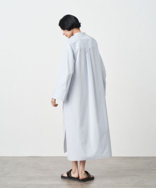 ATON GIZA STRIPE | バンドカラードレス SAX STRIPE