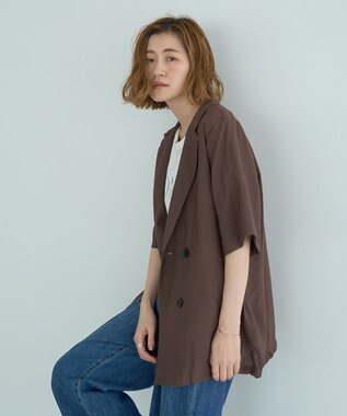 YECCA VECCA ハーフスリーブライトジャケット Brown