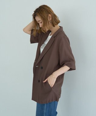 YECCA VECCA ハーフスリーブライトジャケット Brown