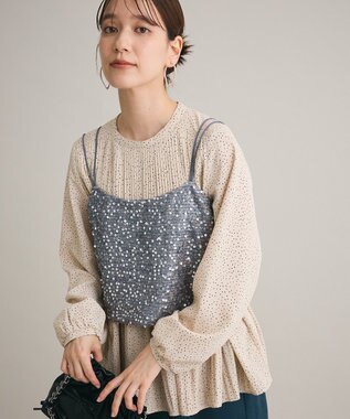 Green Parks スパンコールキャミビスチェ Gray