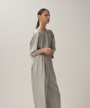 ATON SILK TROPICAL | ウォッシュドTシャツ TOP GRAY