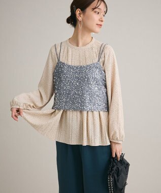 Green Parks スパンコールキャミビスチェ Gray