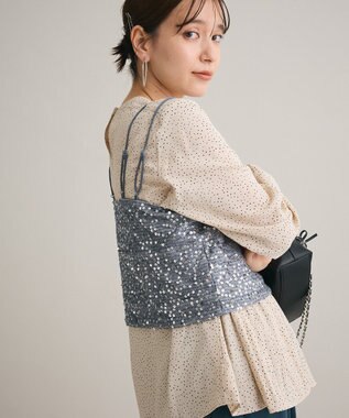 Green Parks スパンコールキャミビスチェ Gray