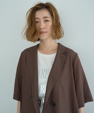 YECCA VECCA ハーフスリーブライトジャケット Brown