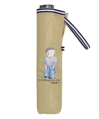 MOONBAT POLO RALPH LAUREN 折りたたみ傘 無地×フレンチベア 軽量 ベージュ