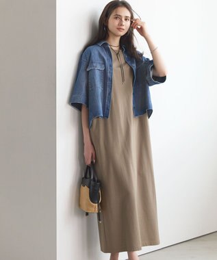 23区 【SLOW/一部店舗限定】ヴィンテージライクジャージー T ワンピース モカ