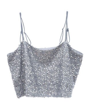 Green Parks スパンコールキャミビスチェ Gray