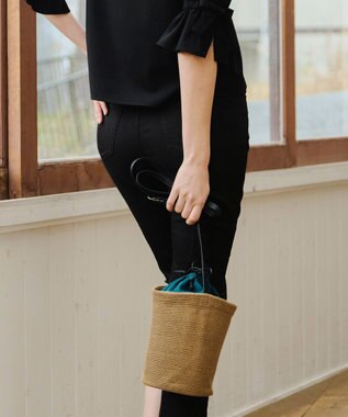 Tiaclasse シリンダーかごショルダーバッグ キャメル