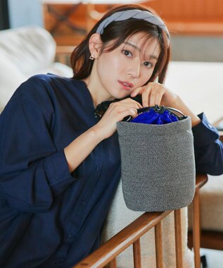 Tiaclasse シリンダーかごショルダーバッグ チャコールグレー