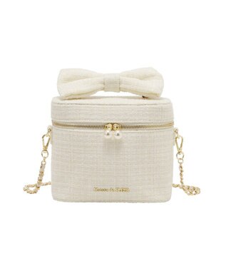 Maison de FLEUR ツイードキューブショルダーバッグ Ivory