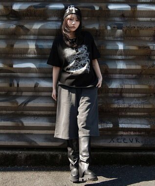 WEGO 【ユニセックス着用ITEM】グラフィックヘンリーネックT（SS） ブラック