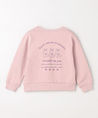 ANY KIDS アニマル バックプリントトレーナー ピンク×ウサギ