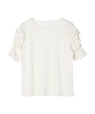 Green Parks リブ肩デザイン５分袖プルオーバー Black