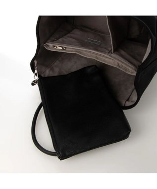 UNBILLION cachecache パーテーションキャンバストートバッグL ブラックブラック