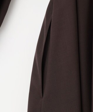 自由区 【洗える】ボリュームスリーブシャツ ドレス ダークブラウン系