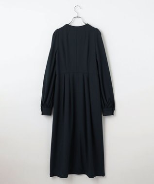 #Newans 【セレモニーにも】〈亀恭子さんコラボ〉ボリュームスリーブロングワンピース ネイビー