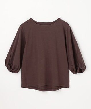 ANY 【WEB限定】シルケットスムースツイストスリーブカットソー ブラウン