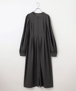 #Newans 【セレモニーにも】〈亀恭子さんコラボ〉ボリュームスリーブロングワンピース グレー
