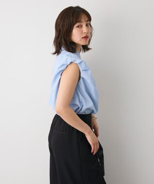 CRAFT STANDARD BOUTIQUE フレンチスリーブブラウス Stripe Blue