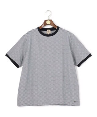 J.PRESS MEN 【KING SIZE / 接触冷感 / 吸水速乾】【J.PRESS PREMIUM JERSEY】アーガイルリンクス Tシャツ ネイビー系