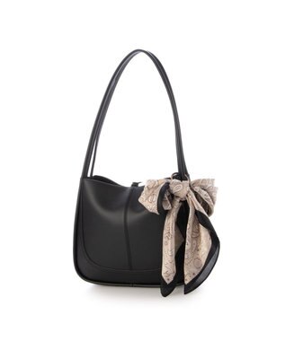 UNBILLION カシュカシュ cachecache / スカーフチャーム付きロングハンドルトート ブラック