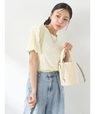 earth music&ecology チュールフリルプルオーバー Light Yellow