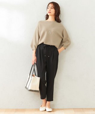 ANY 【接触冷感・UVケア】イージーケア美脚 パンツ ブラック