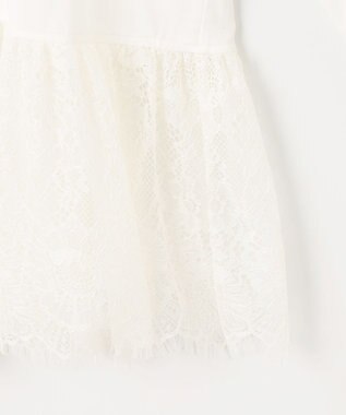 組曲 レースコンビ ロングTシャツ ホワイト系