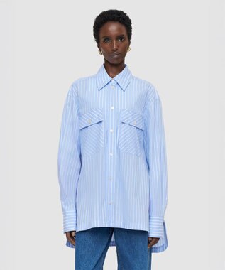 JOSEPH コットンストライプシャツ Light Blue Stripes