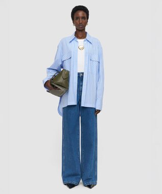 JOSEPH コットンストライプシャツ Light Blue Stripes