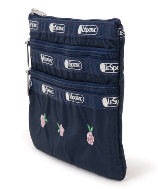 LeSportsac 3ZIP COSMETIC/ピンクローズエンブロイダリー ピンクローズエンブロイダリー