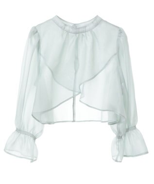 earth music&ecology SET2点シアーブラウス＋3Dレースワンピース ミント