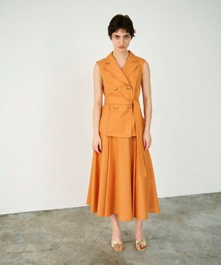 GRACE CONTINENTAL リネンタッチダブルブラウス オレンジ