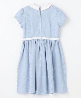 組曲 KIDS 【110-140㎝】サッカーストライプ ワンピース サックスブルー