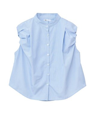 CRAFT STANDARD BOUTIQUE フレンチスリーブブラウス Stripe Blue