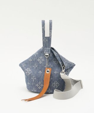 russet デニムジャガード丸底2WAYワンショルダーバッグ(CE-1686) Indigo