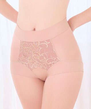BRADELIS New York 【BRADELIS NewYork peace】綿混フィットレースショーツ25 深め 補正下着 ヒップアップ 美尻 ローズベージュ