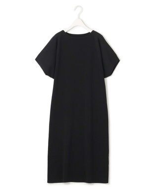 ICB 【洗える】ドライコットンアセテート ドレープスリーブワンピース ブラック系